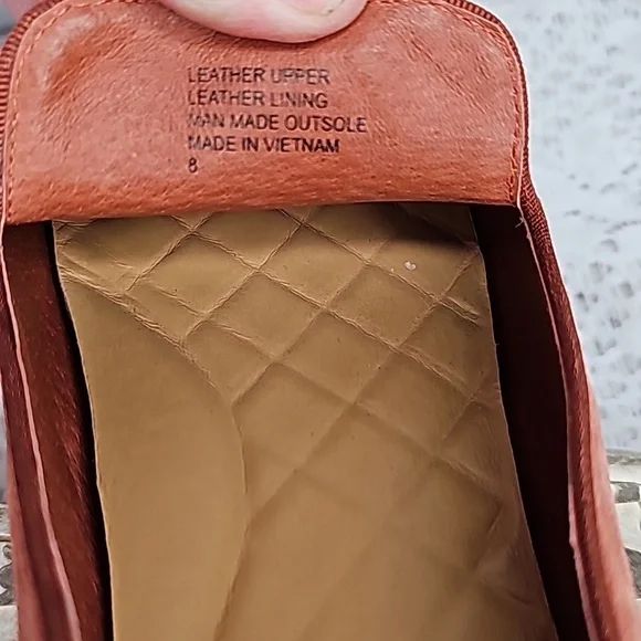 Birdies Swift leather burnt orange slip on loafer flats shoes sz 8 - Picture 11 of 11